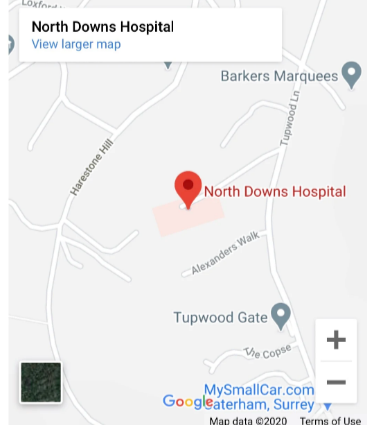 North Downs Hospital, Tupwood Lane, Caterham, Surrey CR3,6DP Call At 01883 348981